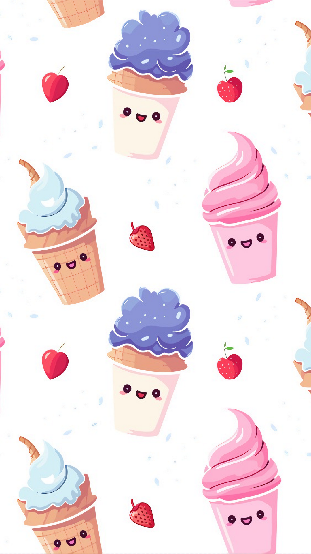 Fond d'écran crème glacée rose violet bleu illustration dessin animé