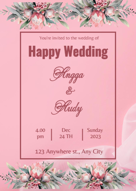 Invitation non marketing Joyeux mariage