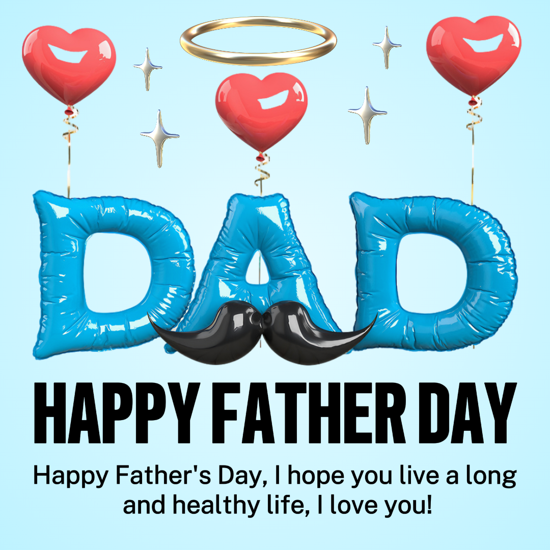 Dia dos Pais Pôster Criativo Cartão de Saudação Dia dos Pais Instagram Post Azul Moderno