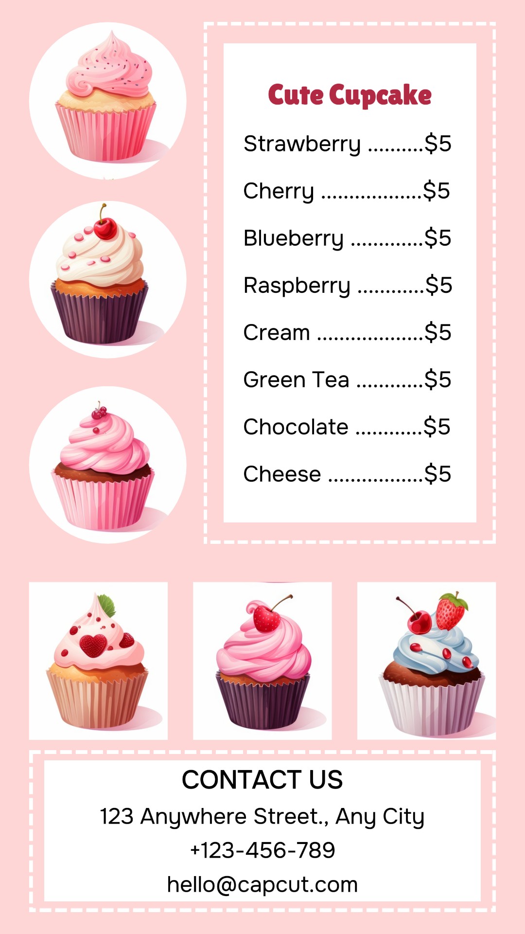Food Cute Cupcake Menu