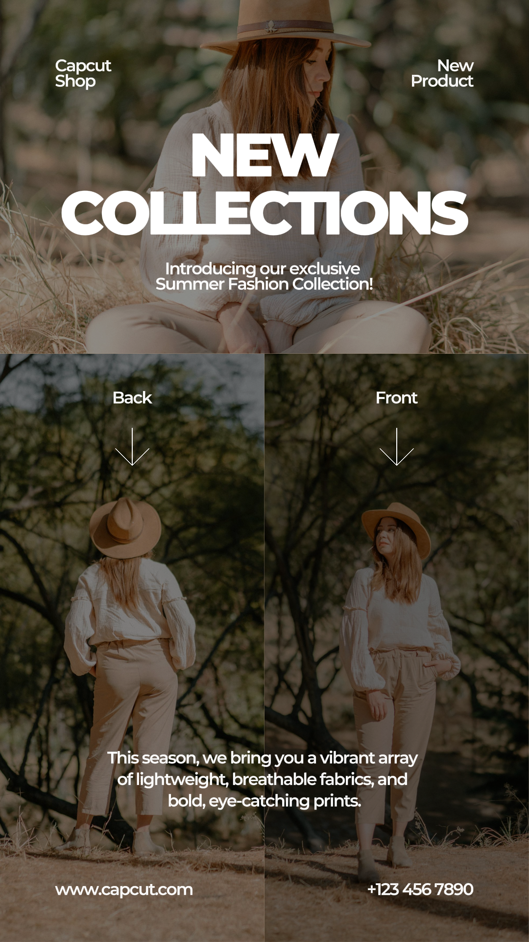 Clothing and shoes - Marketing Poster New Collections Instagram Story Brown