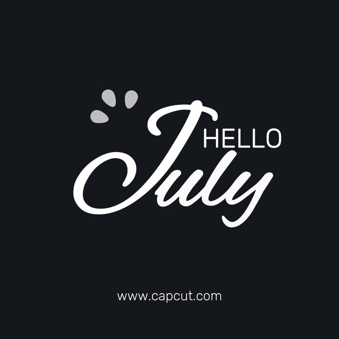Poster créatif Hello July Poster Instagram noir