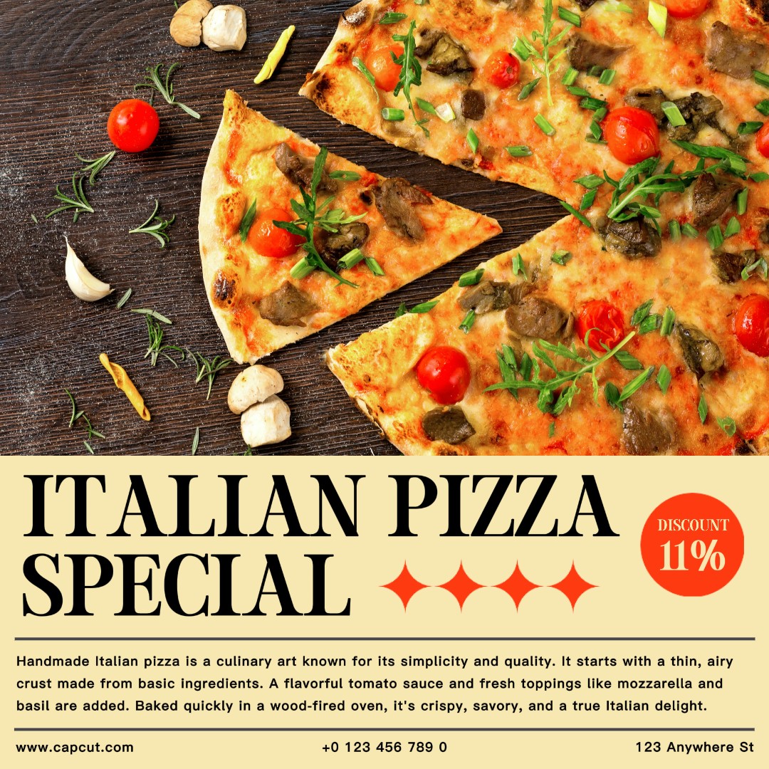 Italian Pizza Special Food Discount Instagram Post