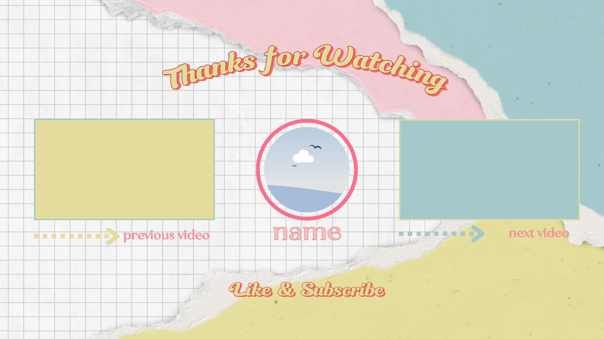 Não-marketing - Youtube Endscreen - Fundo de papel colorido