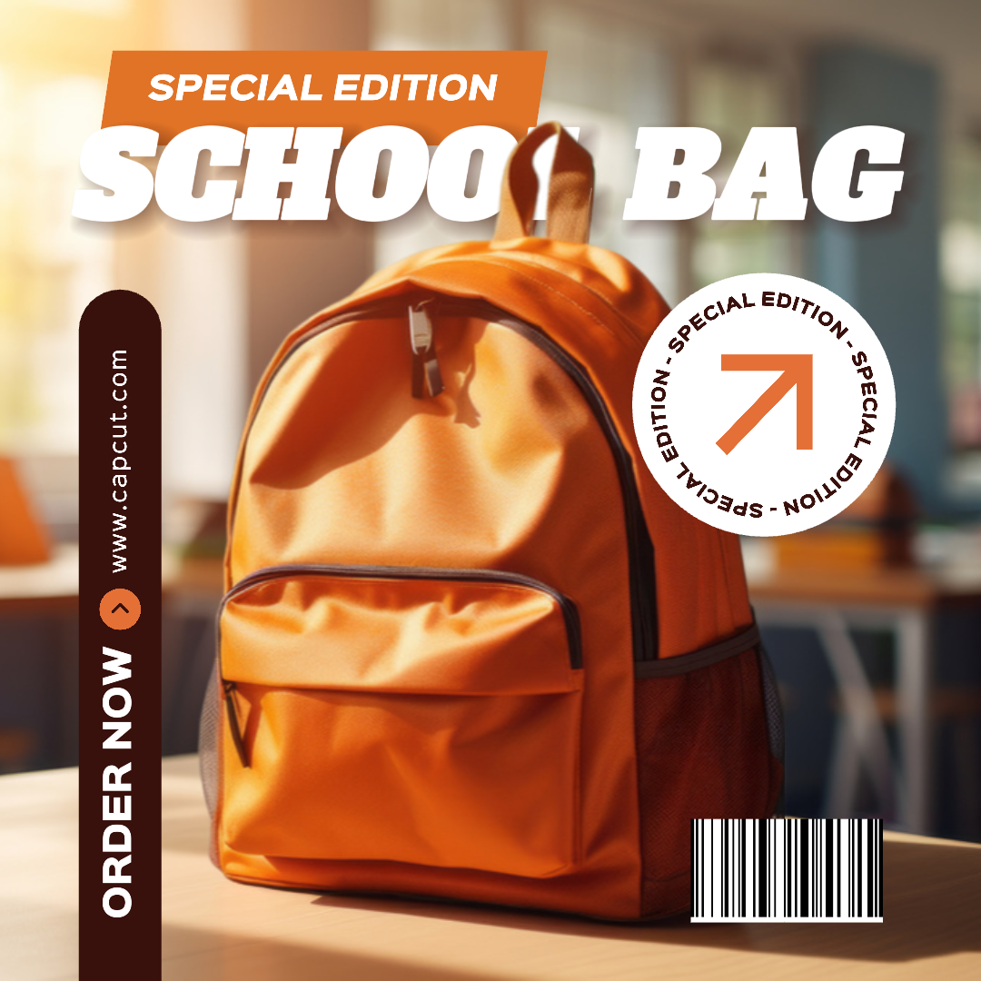 Exibição do produto da bolsa escolar Instagram Post