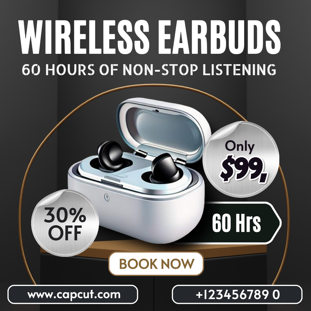 Anuncios de Facebook, venta de auriculares, diseño moderno negro de lujo, publicación en redes sociales