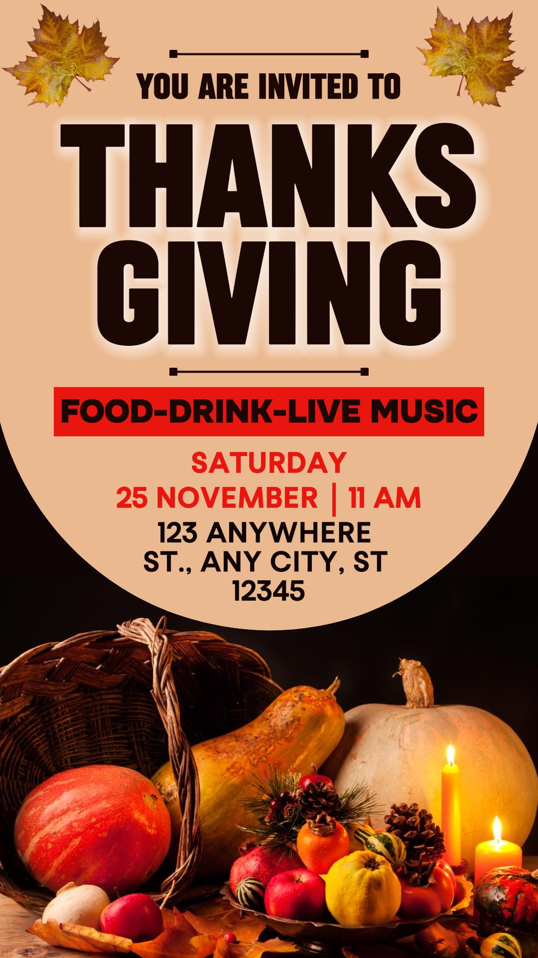 Thanksgiving Dinner Party Instagram Story