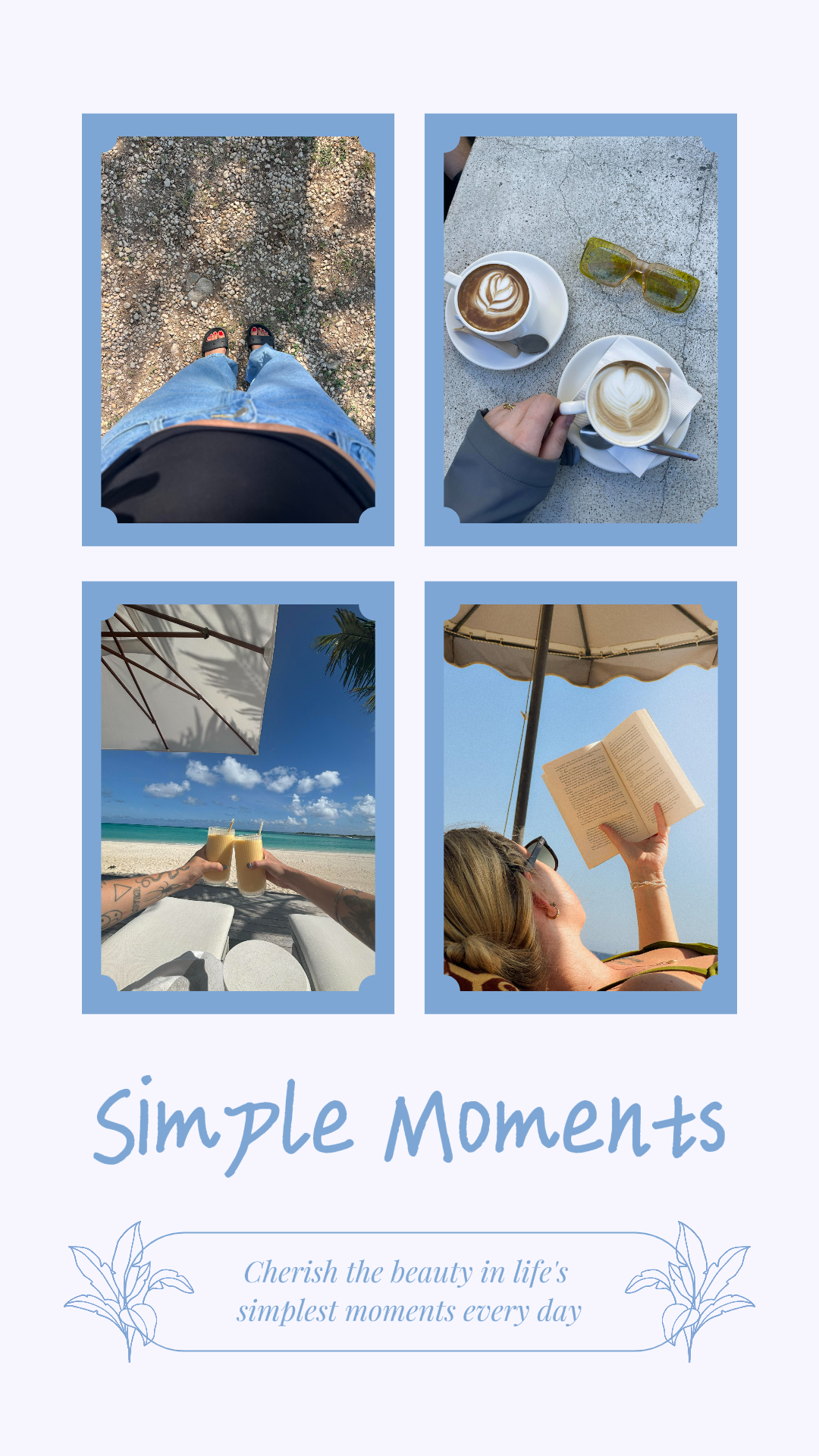 Collage minimalista cartel creativo Instagram Momentos simples