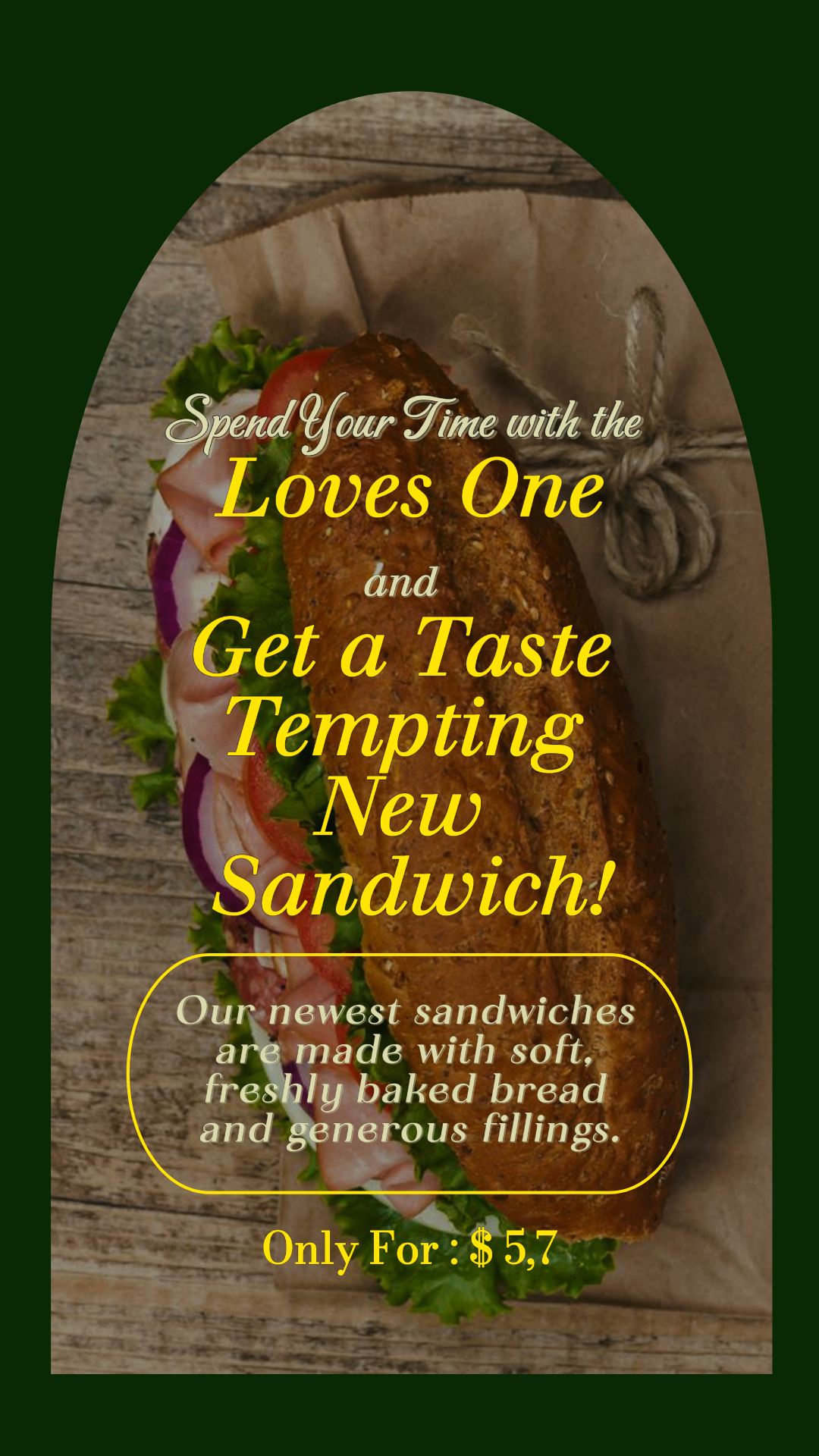 História do Instagram da promoção de alimentos Verde e amarelo