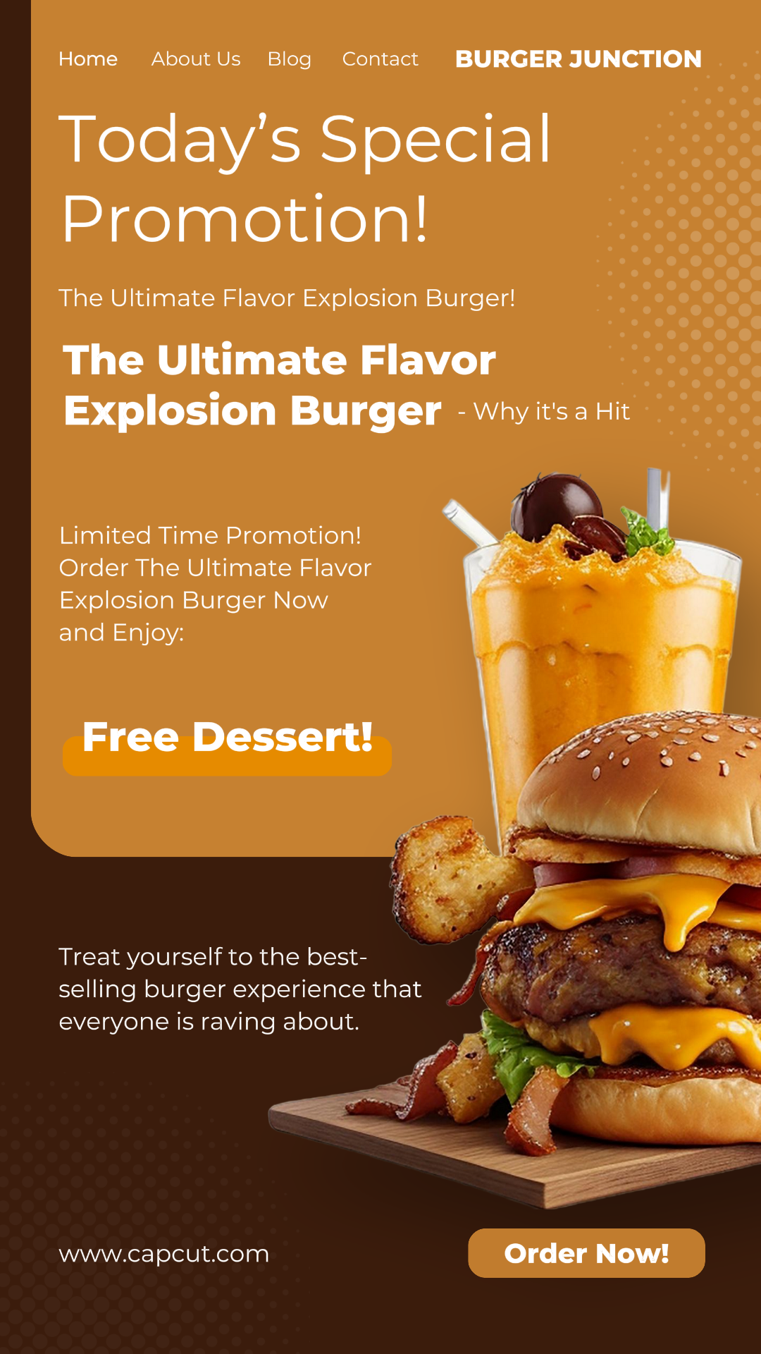 Makanan dan Minuman Restoran Best Seller Food Promo Instagram Story Oranye Modern