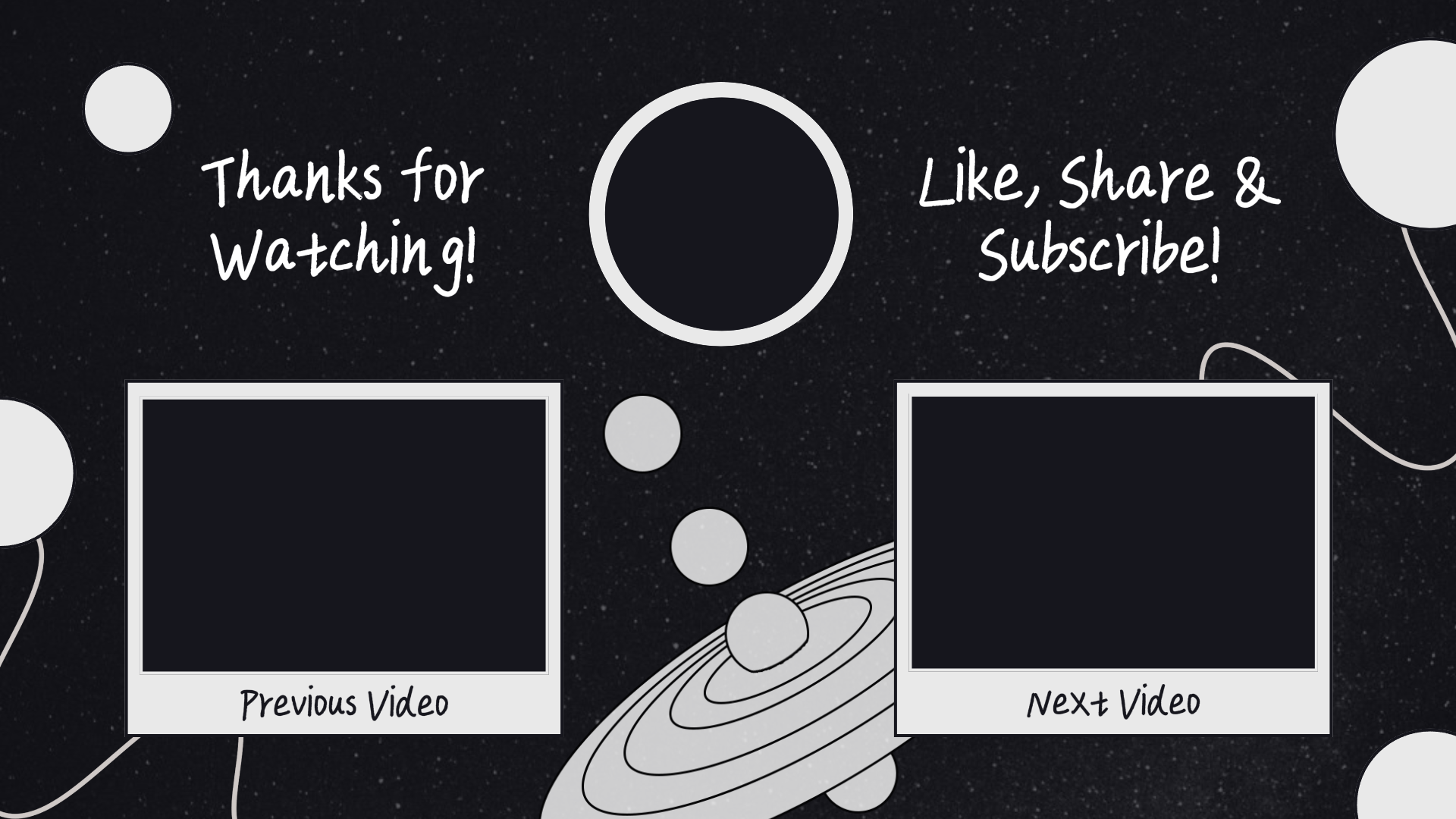 Non-marketing Youtube End Screen Channel Gris Noir Minimaliste