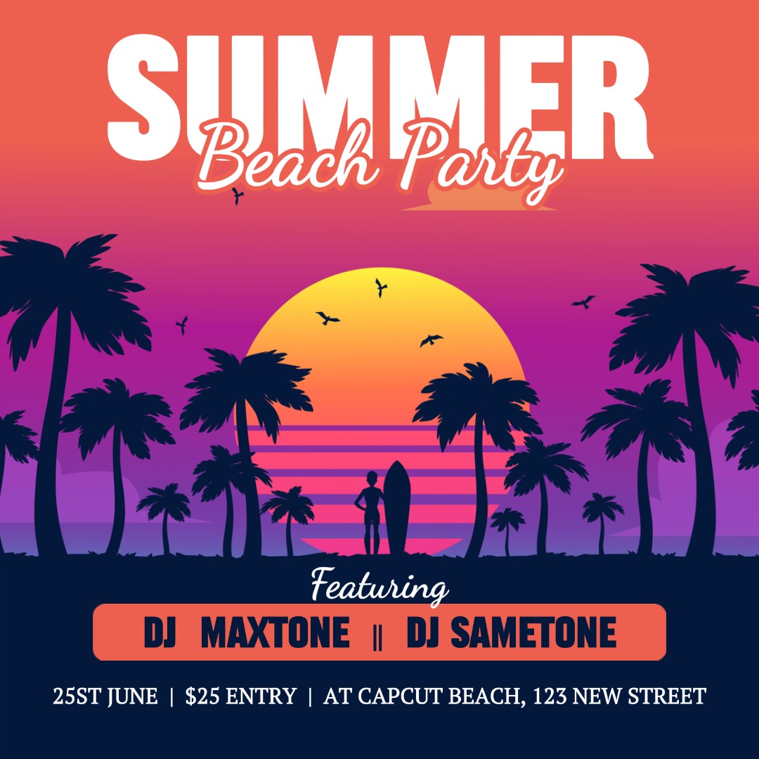 Postingan Instagram Pesta Pantai Musim Panas