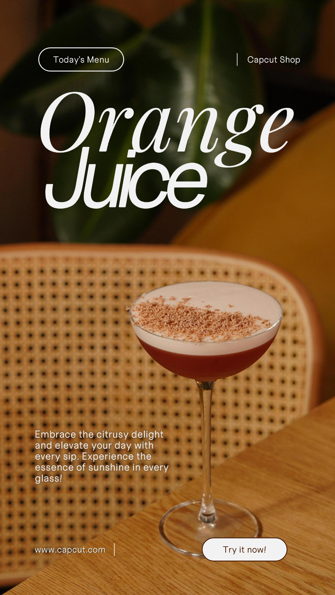 Bebida - Cartel de marketing Historia de Instagram de jugo de naranja