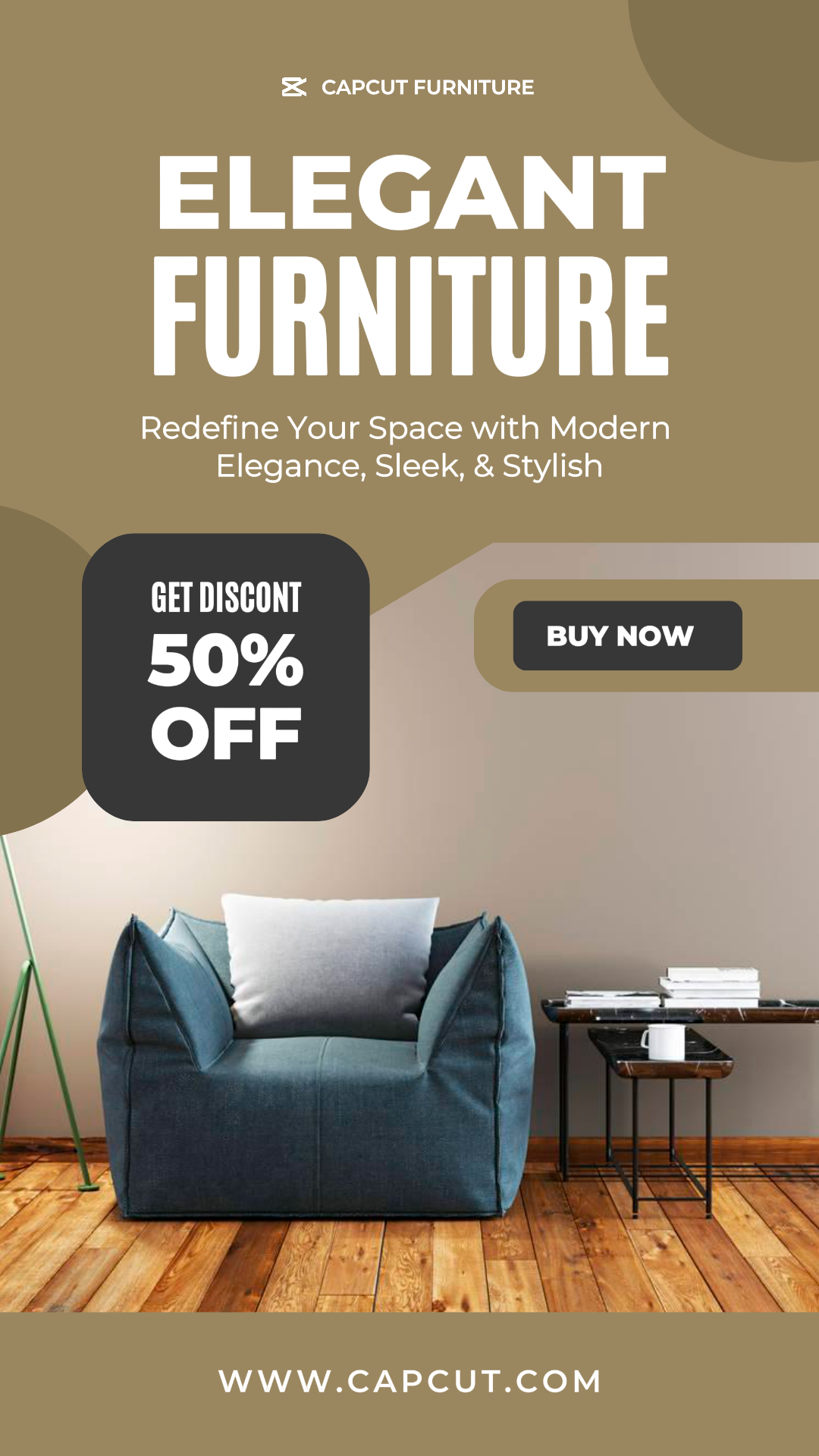 Household Furniture Marketing Poster Instagram Story Brown Elegant Minimalist