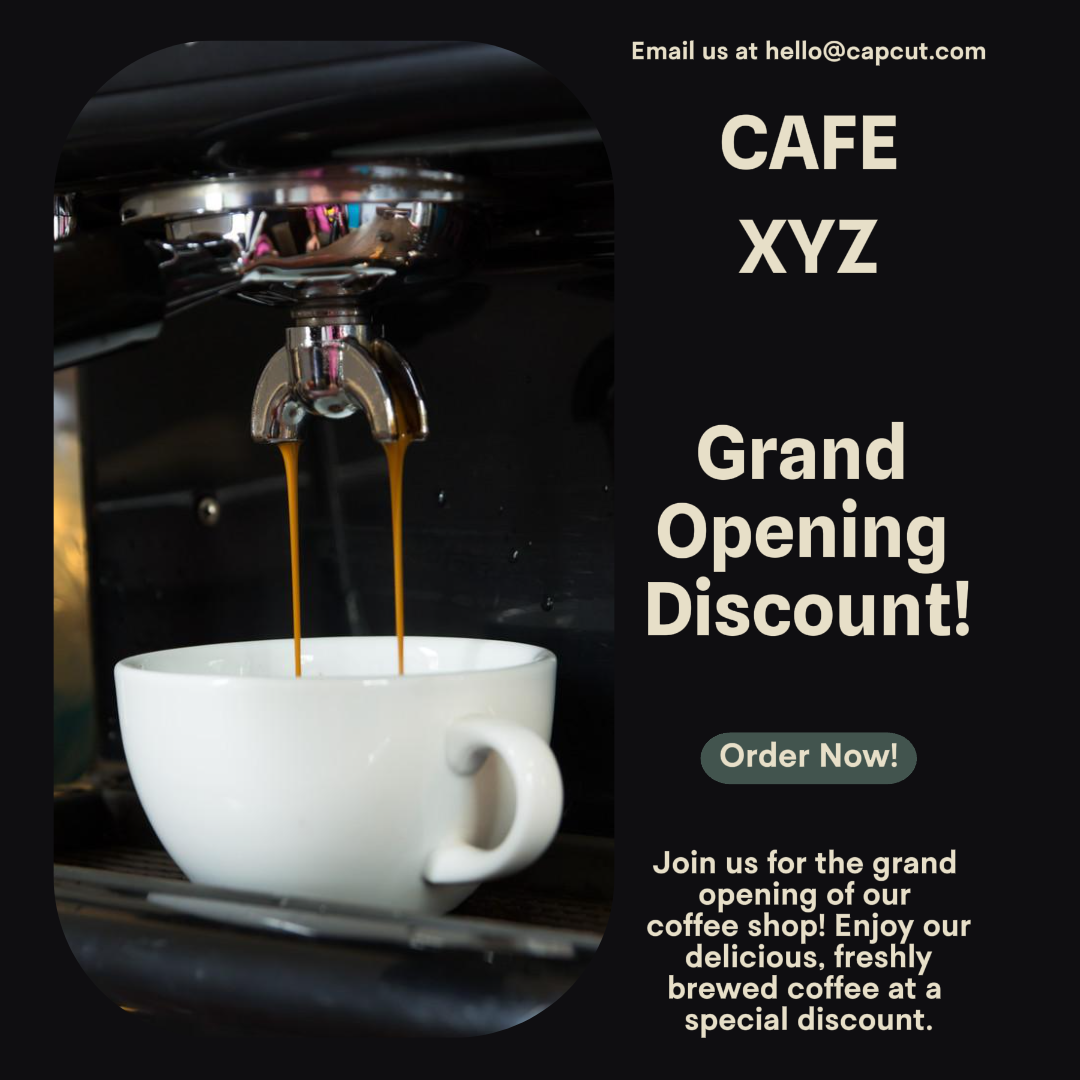 Alimentos e bebidas Instagram Post Inauguração do Café