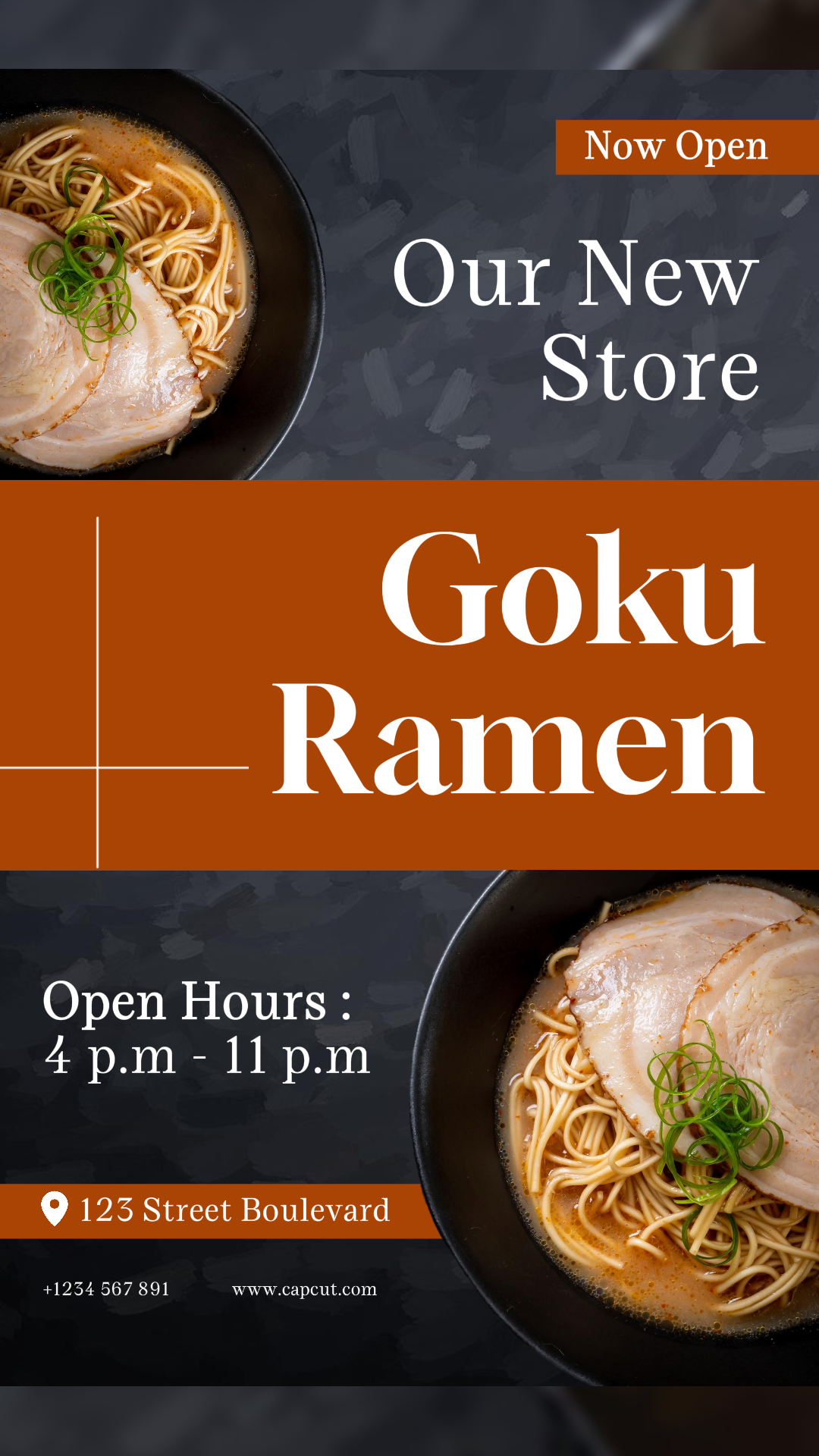 Horário de Abertura da Ramen Store Promoção Instagram Story