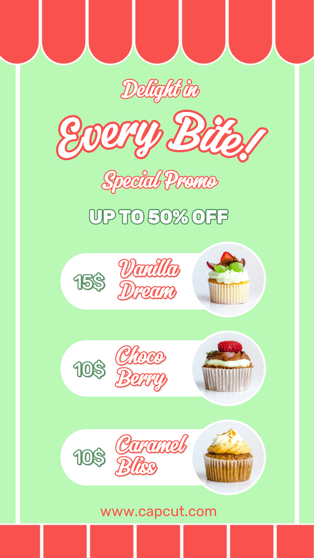 Food Cupcakes Menu Product Display Instagram Story