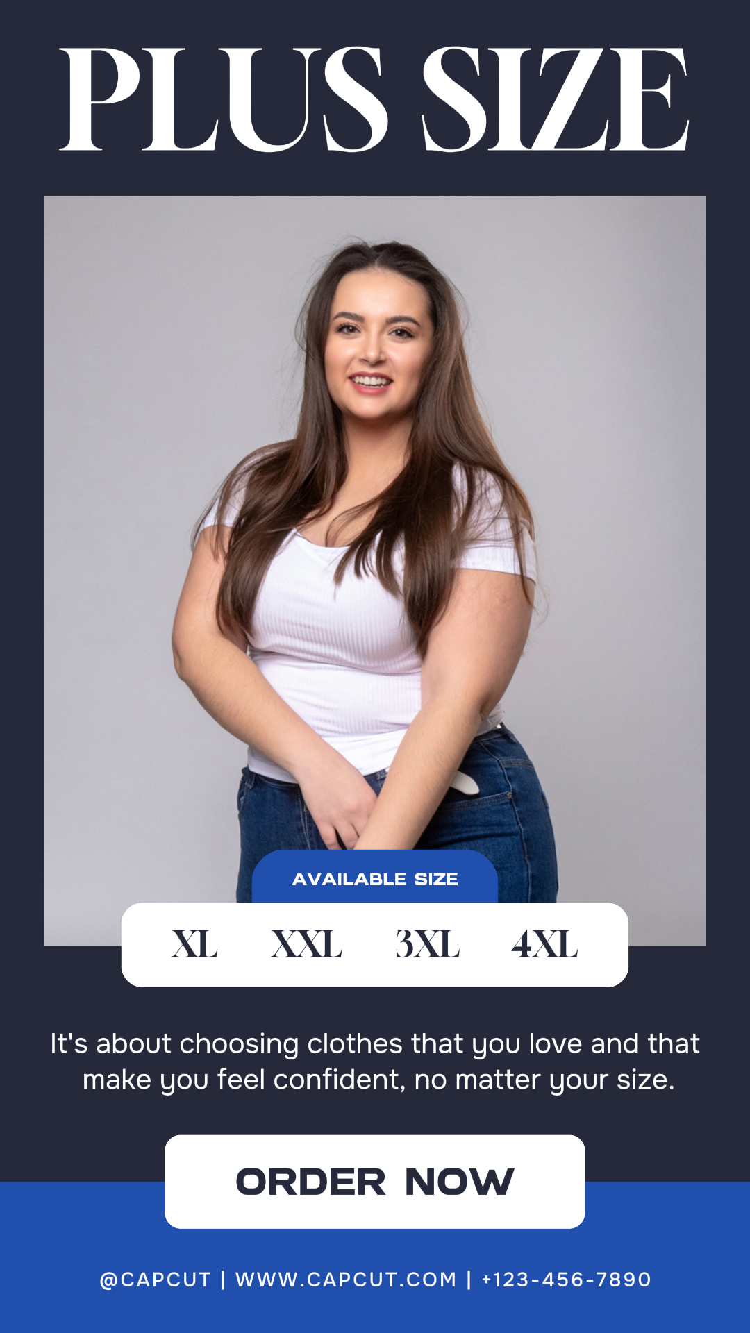 Blue Minimal Plus Size Promotion TikTok
