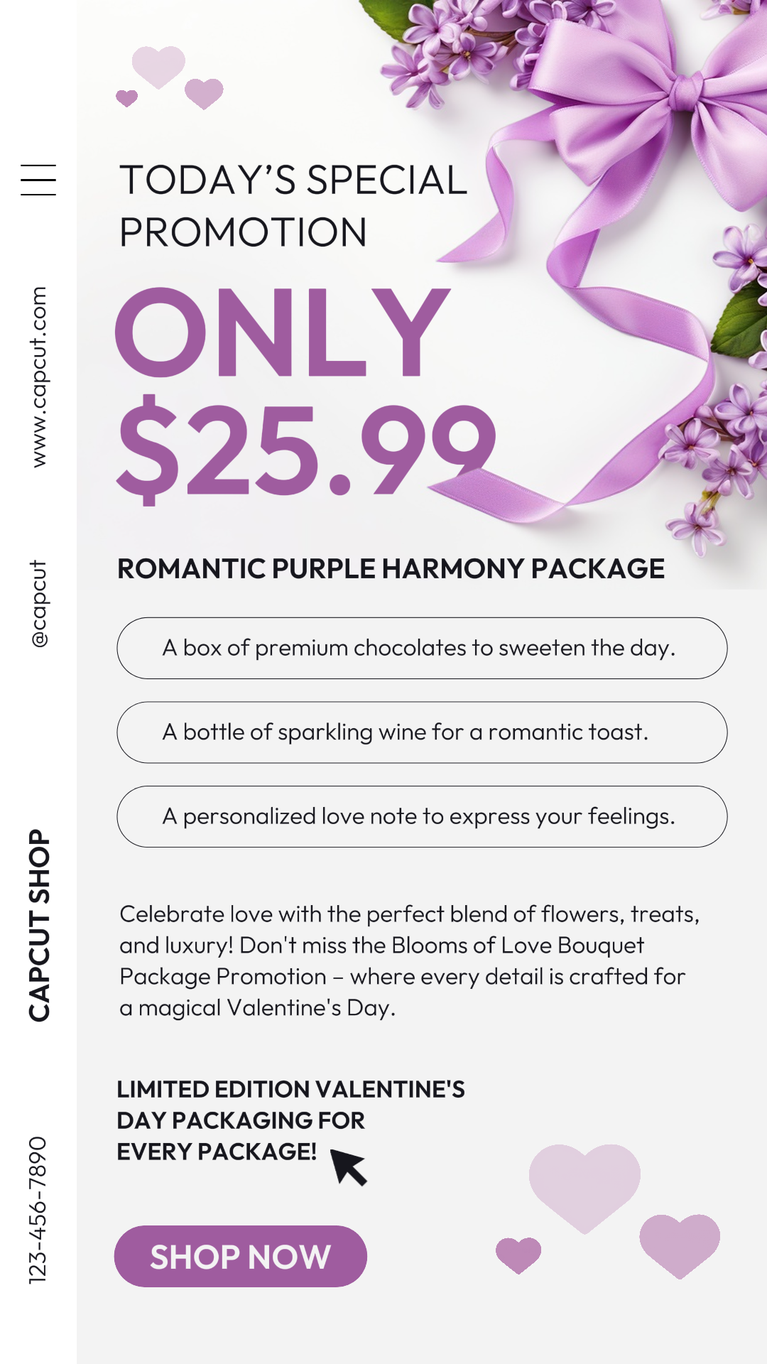 Valentine Flower Shop Promotion Instagram Story