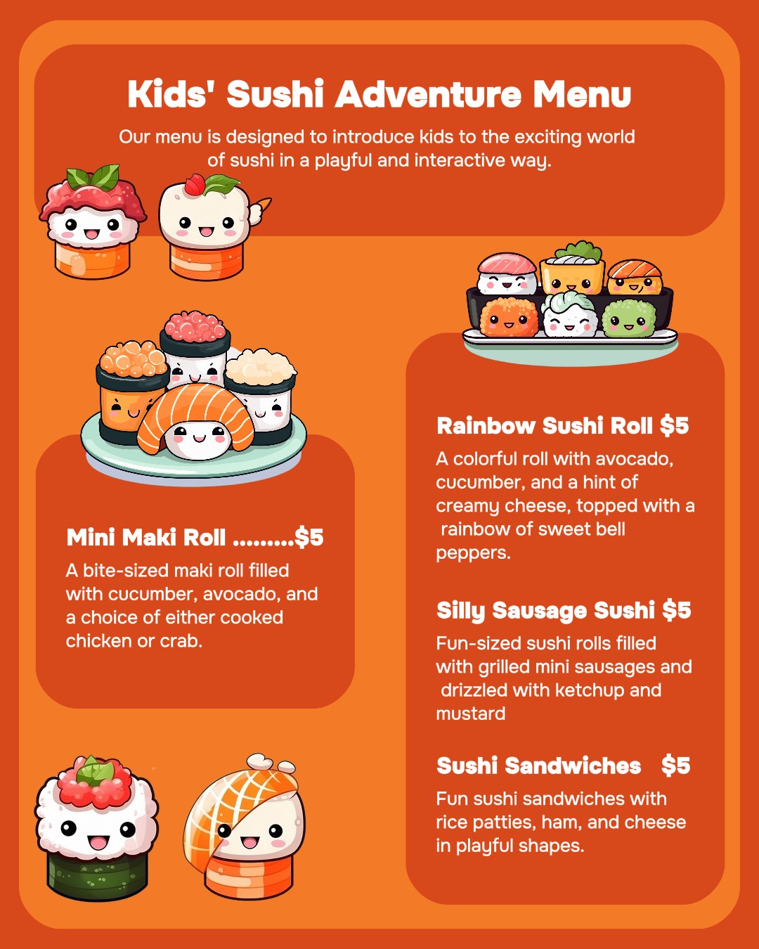 Menu Petualangan Sushi Anak-anak