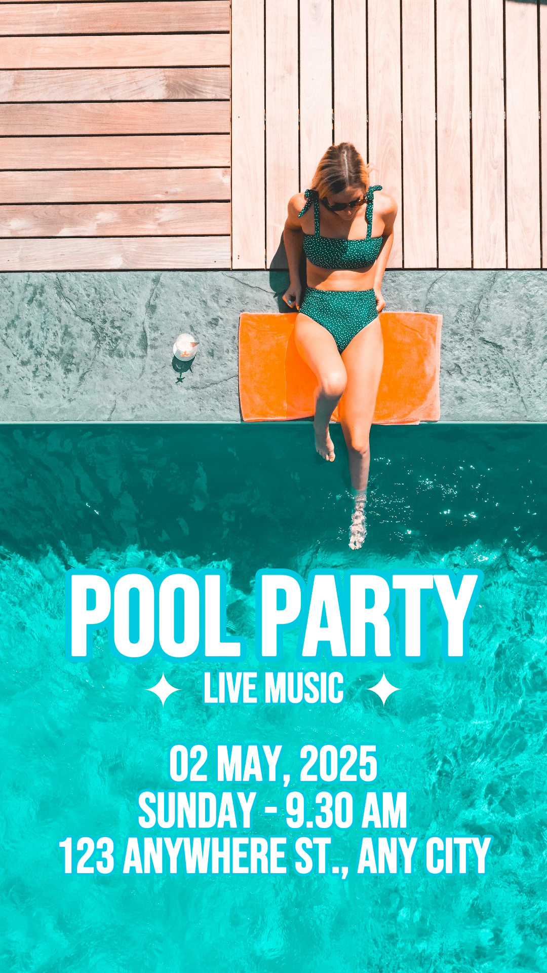 Deporte y partido, historia de instagram, tendencia de fiesta en la piscina 