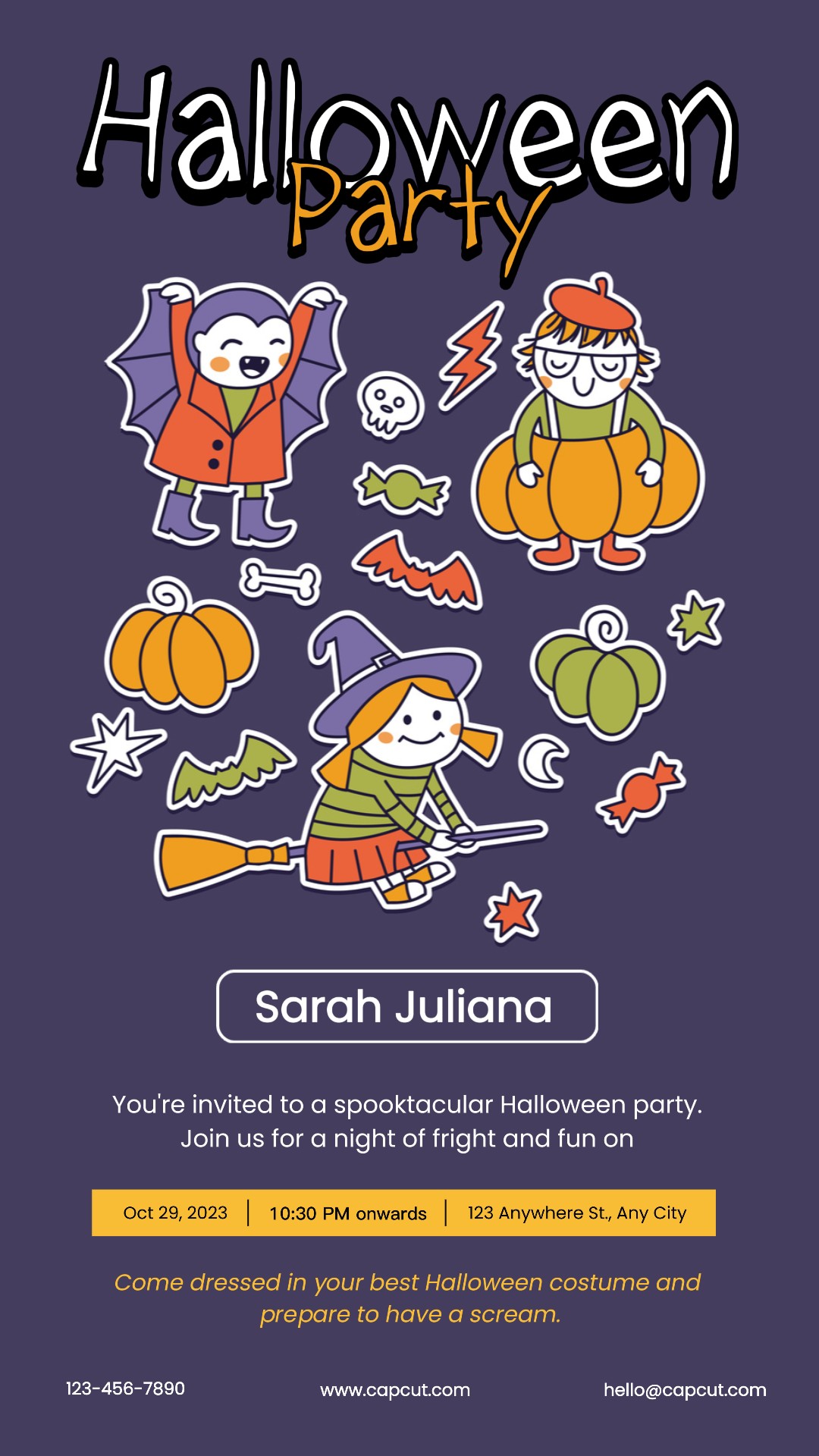 Invitation de fête d'Halloween Tiktok Post