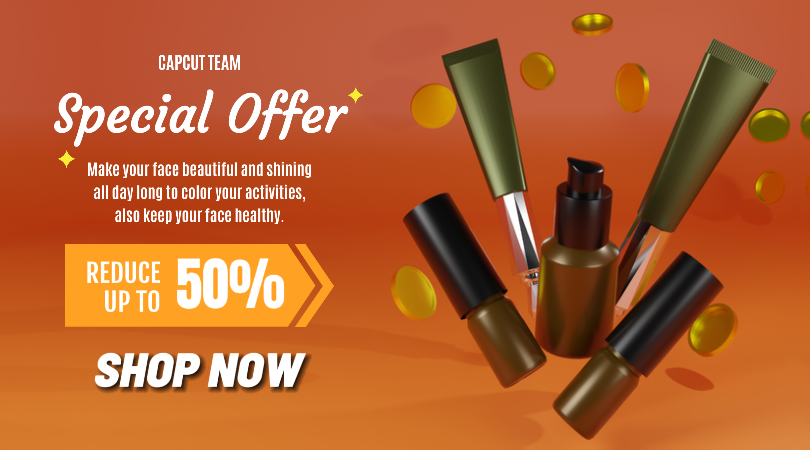 Skincare Marketing Poster Facebook Ad Orange