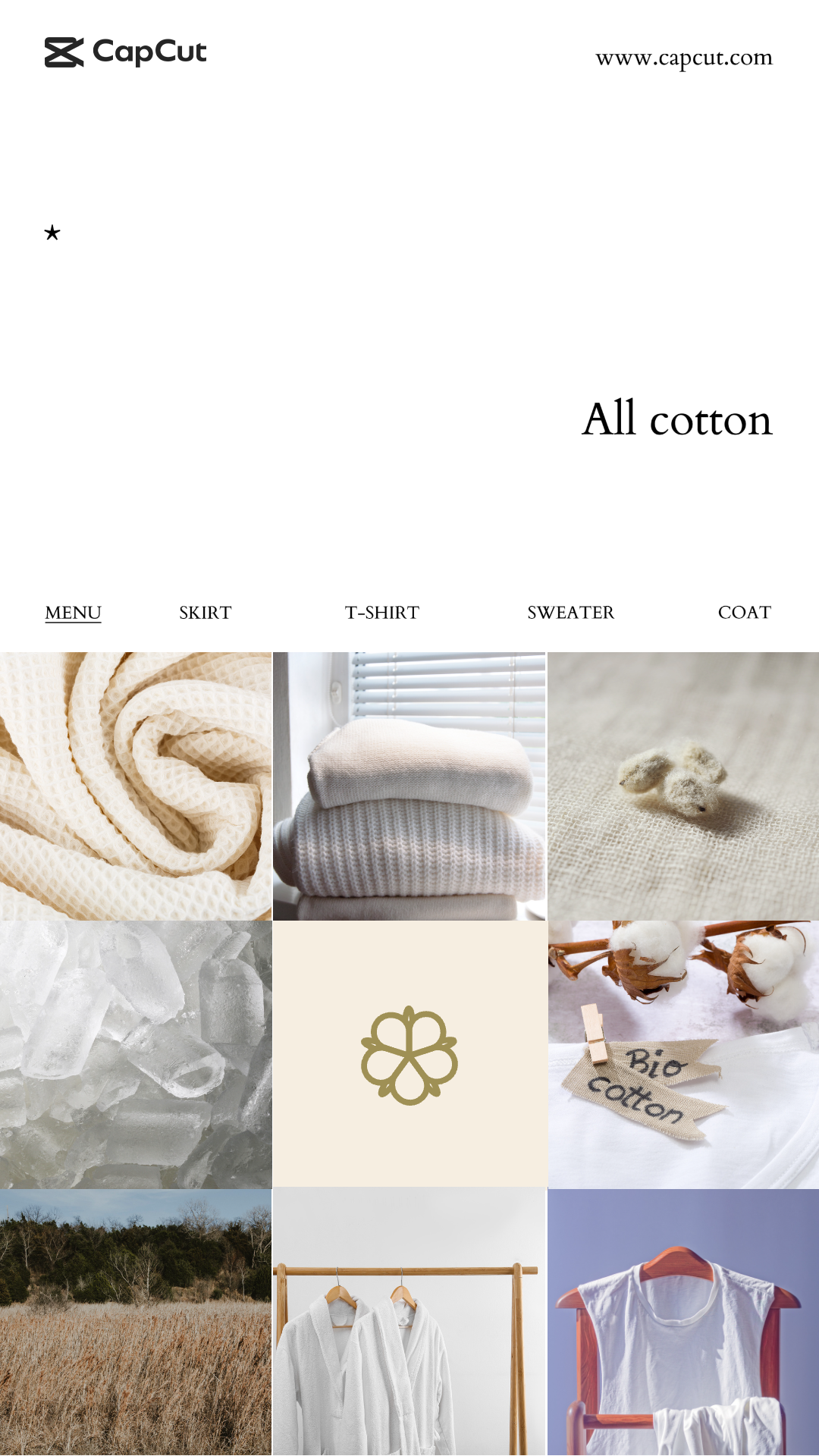 Vestuário Feminino Exposição de Roupas Minimalista