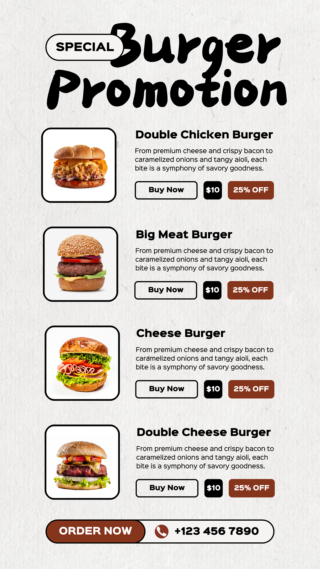 Food Marketing Poster Burger Promotion Instagram Story