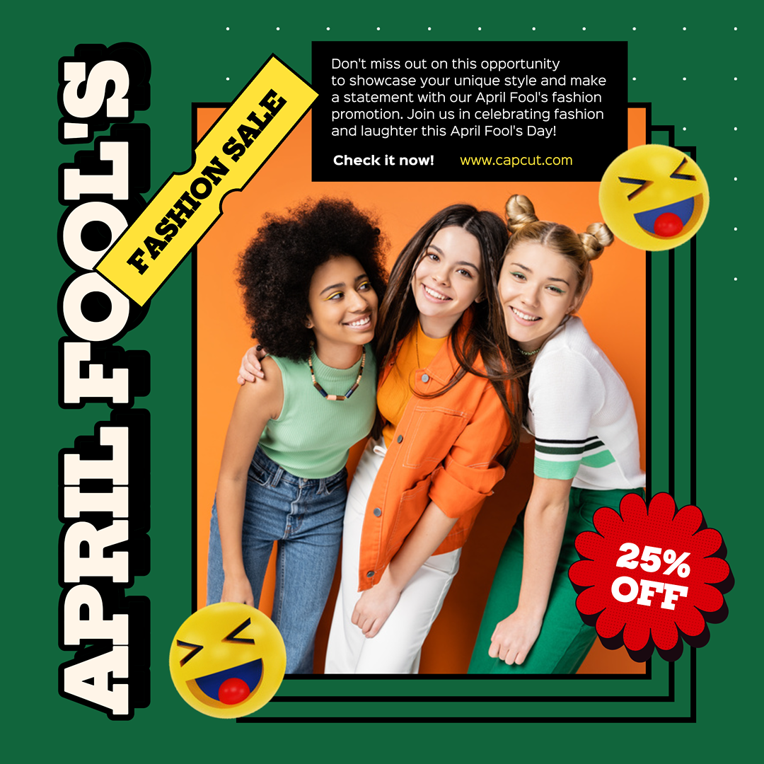 April Fool's Creative Poster Fashion Sale Promo Instagram Post