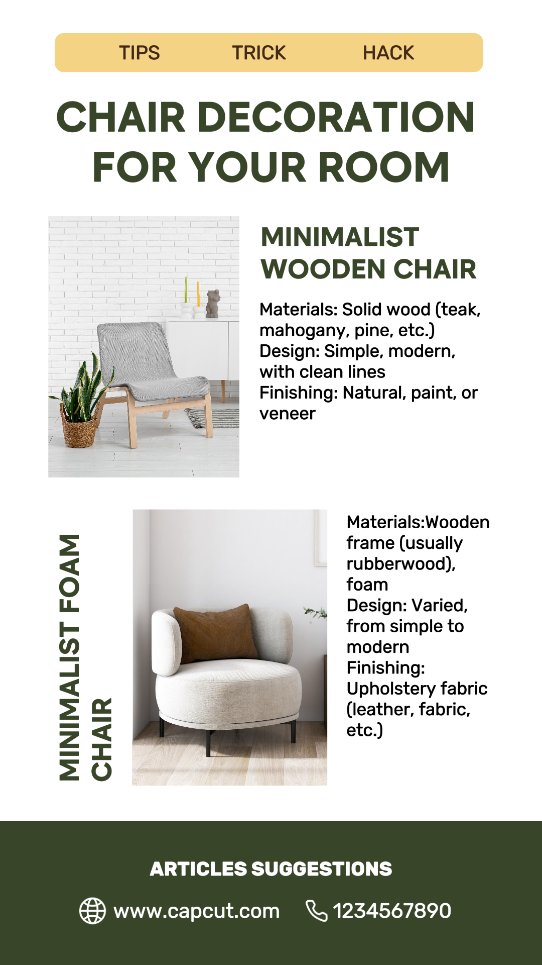 미니멀리스트 콜라주 마케팅 포스터 인스타그램 스토리 가정 쇼케이스 노란색과 녹색