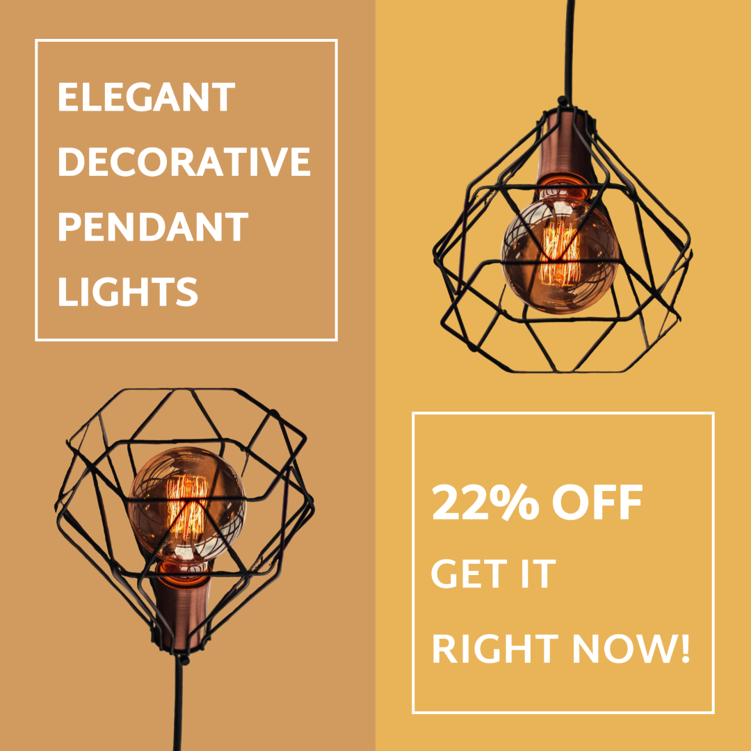 minimalist collage marketing poster instagram pendant light promotion