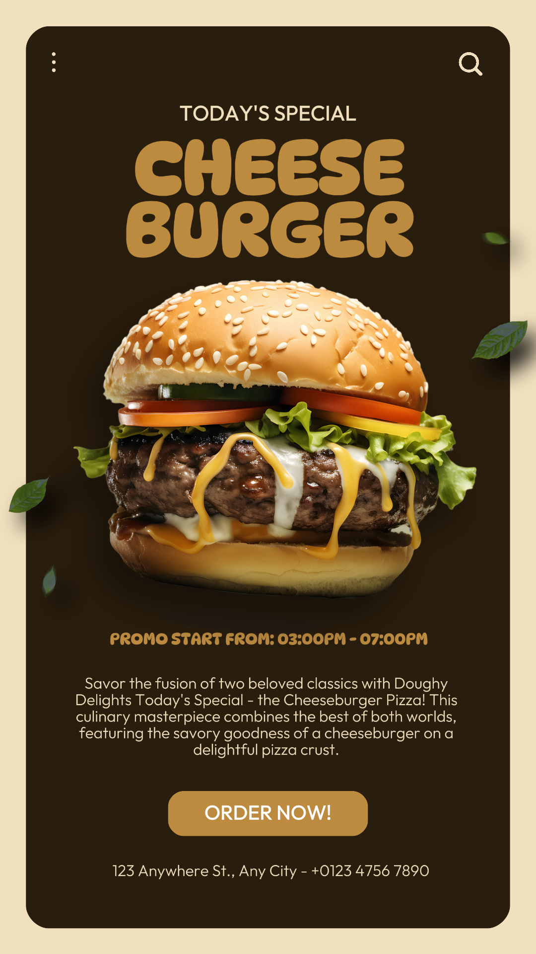 Promotion du menu spécial Food Today