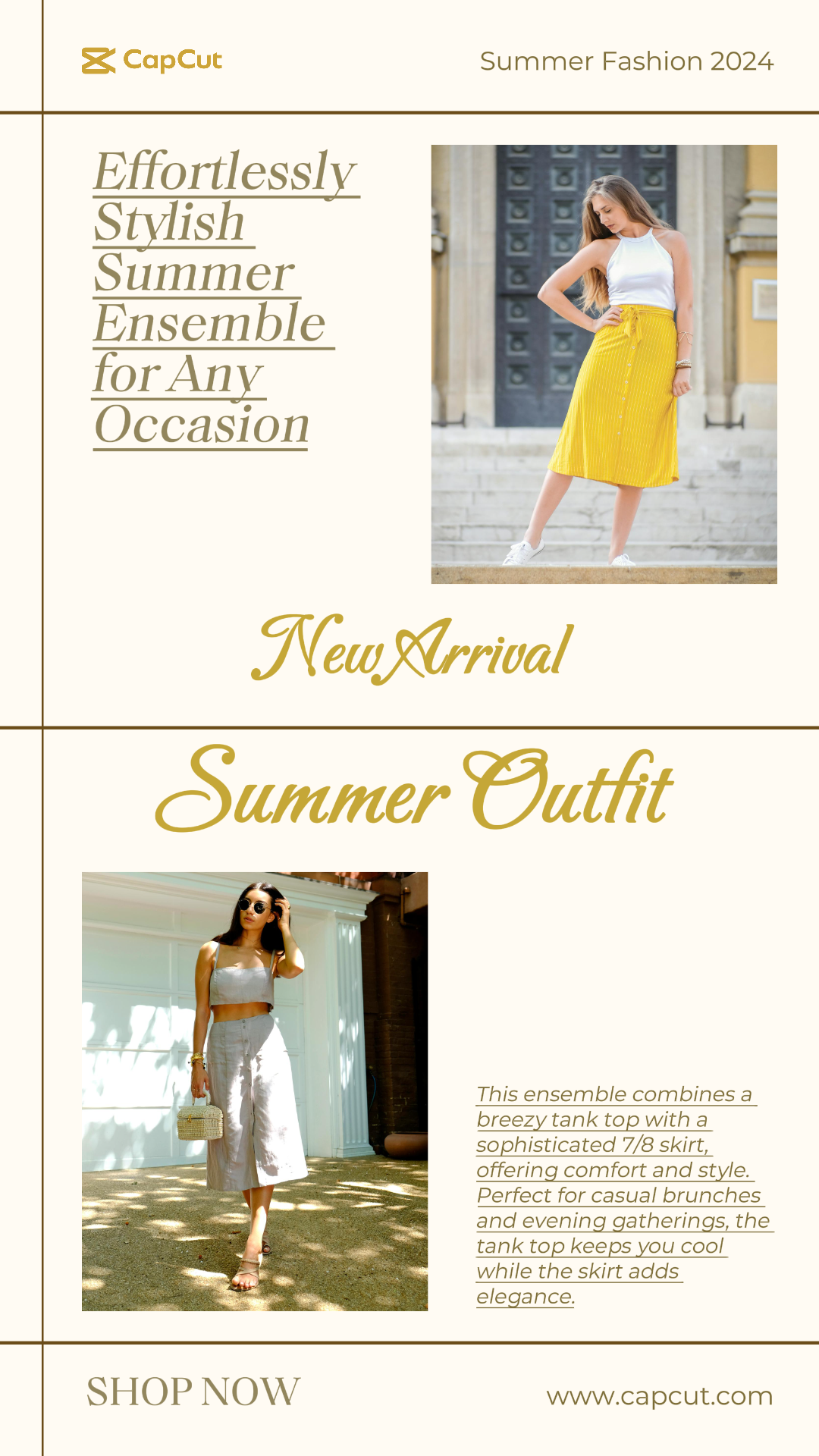 Vêtements et chaussures - Affiche marketing Nouveauté Tenue d'été élégante Instagram Story