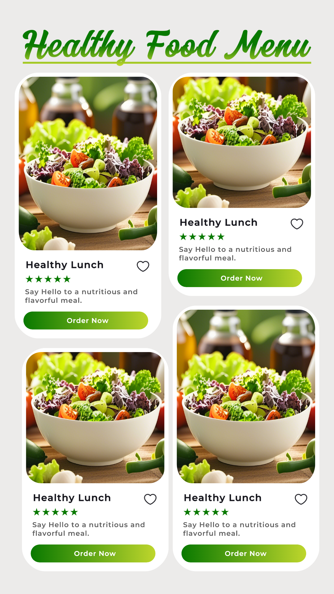 Alimentos y Bebidas Almuerzo Saludable Promoción Instagram Story Post Green & Gray Minimalista