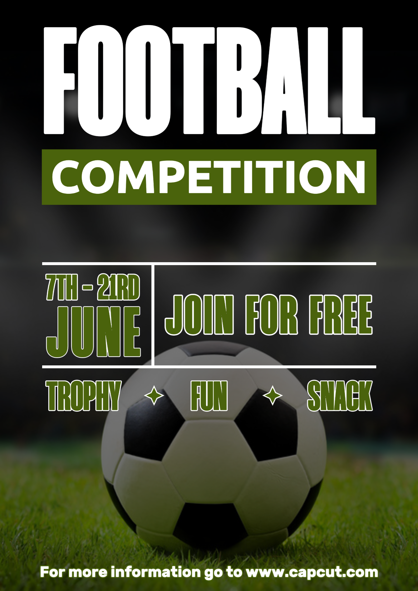 Competição de futebol de pôster do campus sem marketing