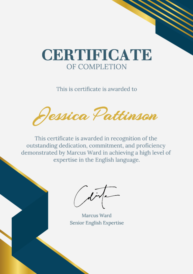 Certificat de non-commercialisation Élégant