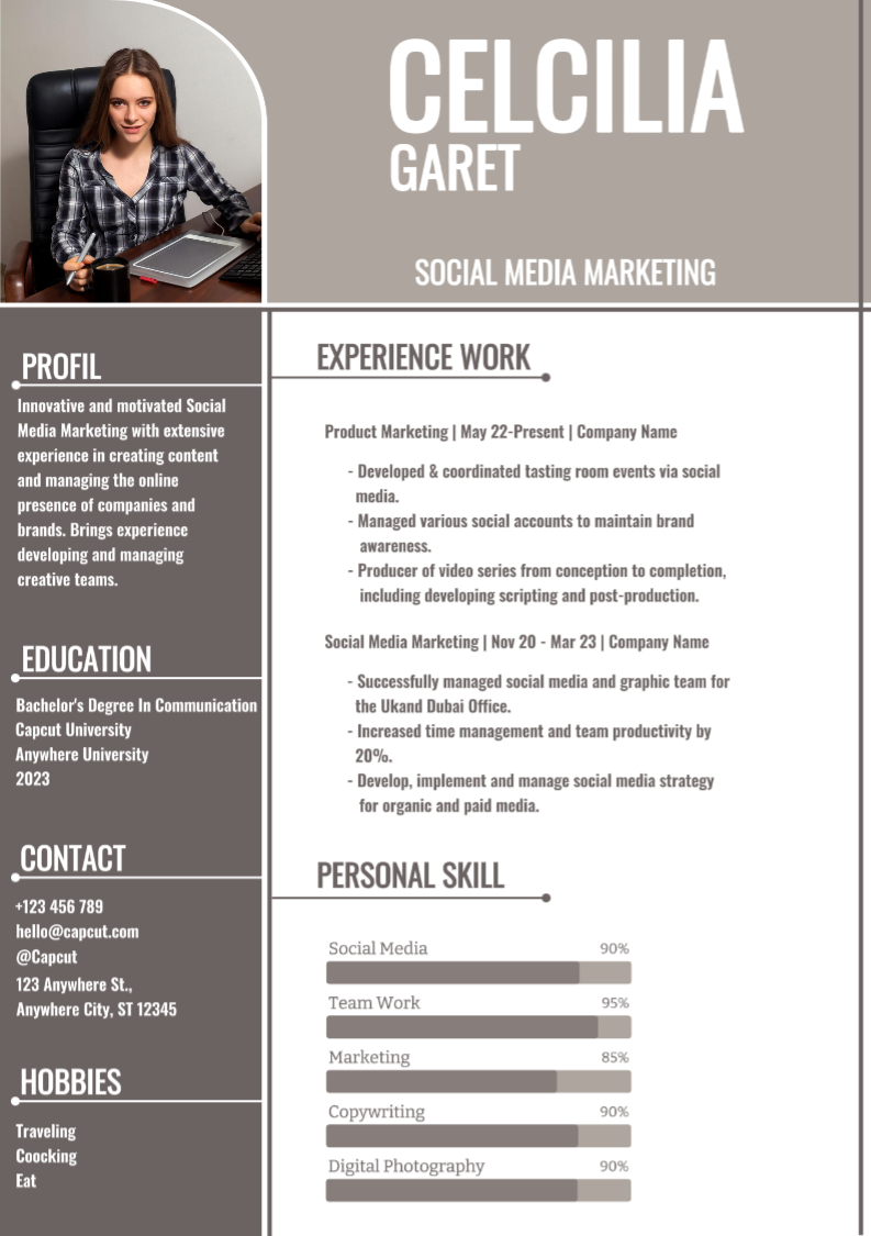 Business Resume Sosial Media Marketing 