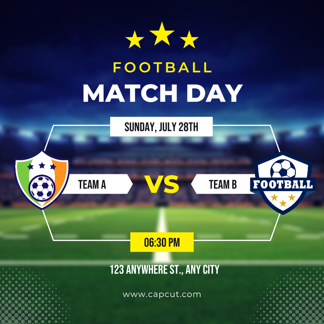 Poster Kreatif Olahraga dan Pertandingan Instagram Post Football Match Day