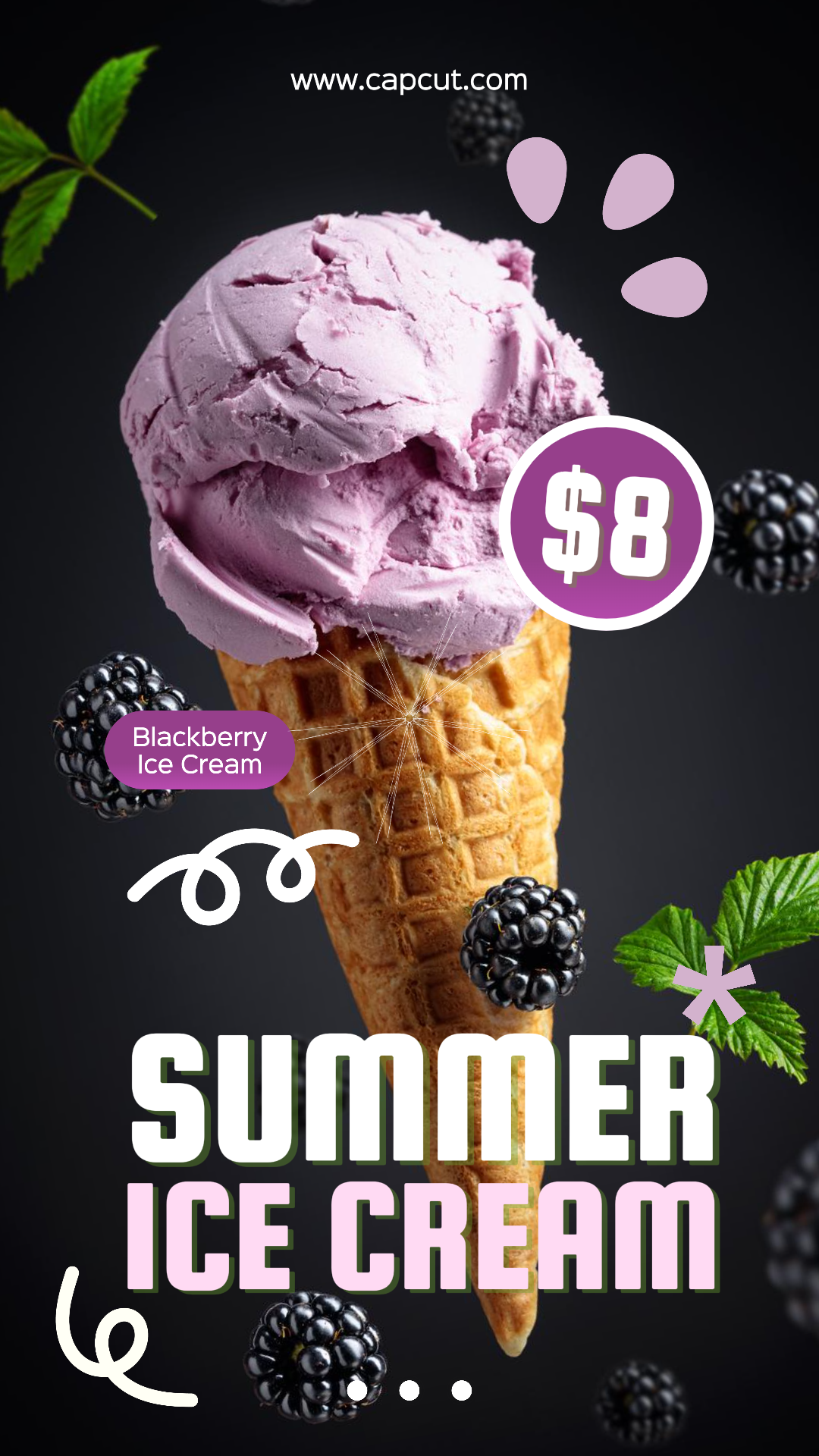 Foods & Beverage Ice Cream Product Display Instagram Story