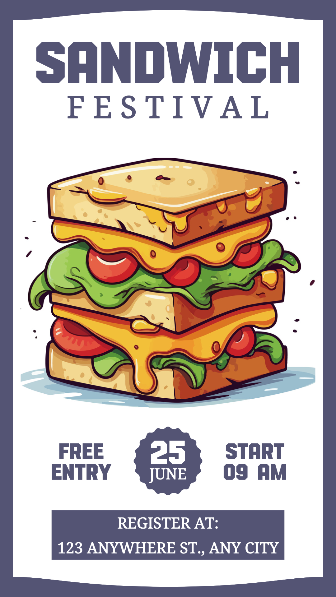 Sándwich Promoción del Festival Historia de Instagram