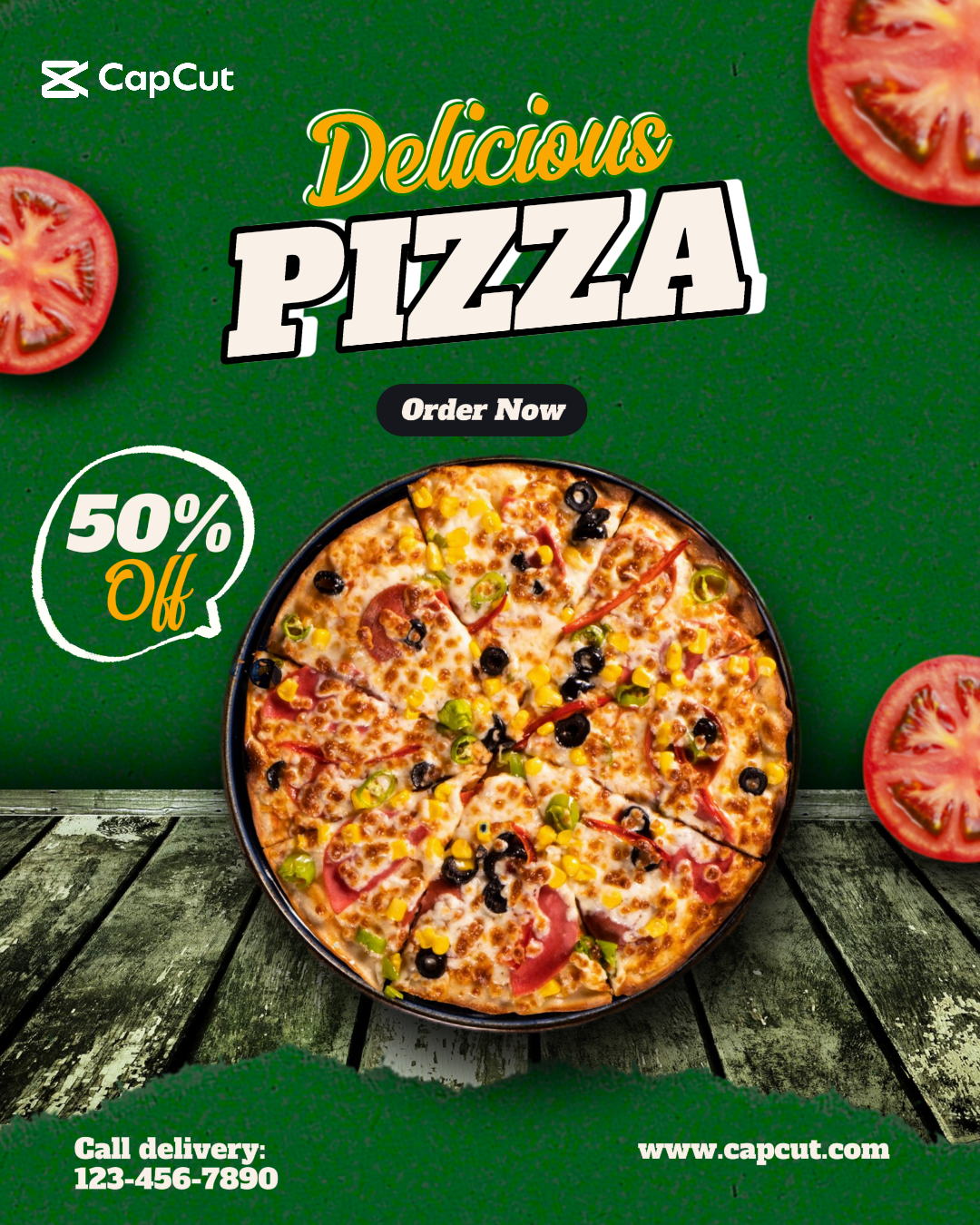 Food Pizza Instagram Post Green 8 