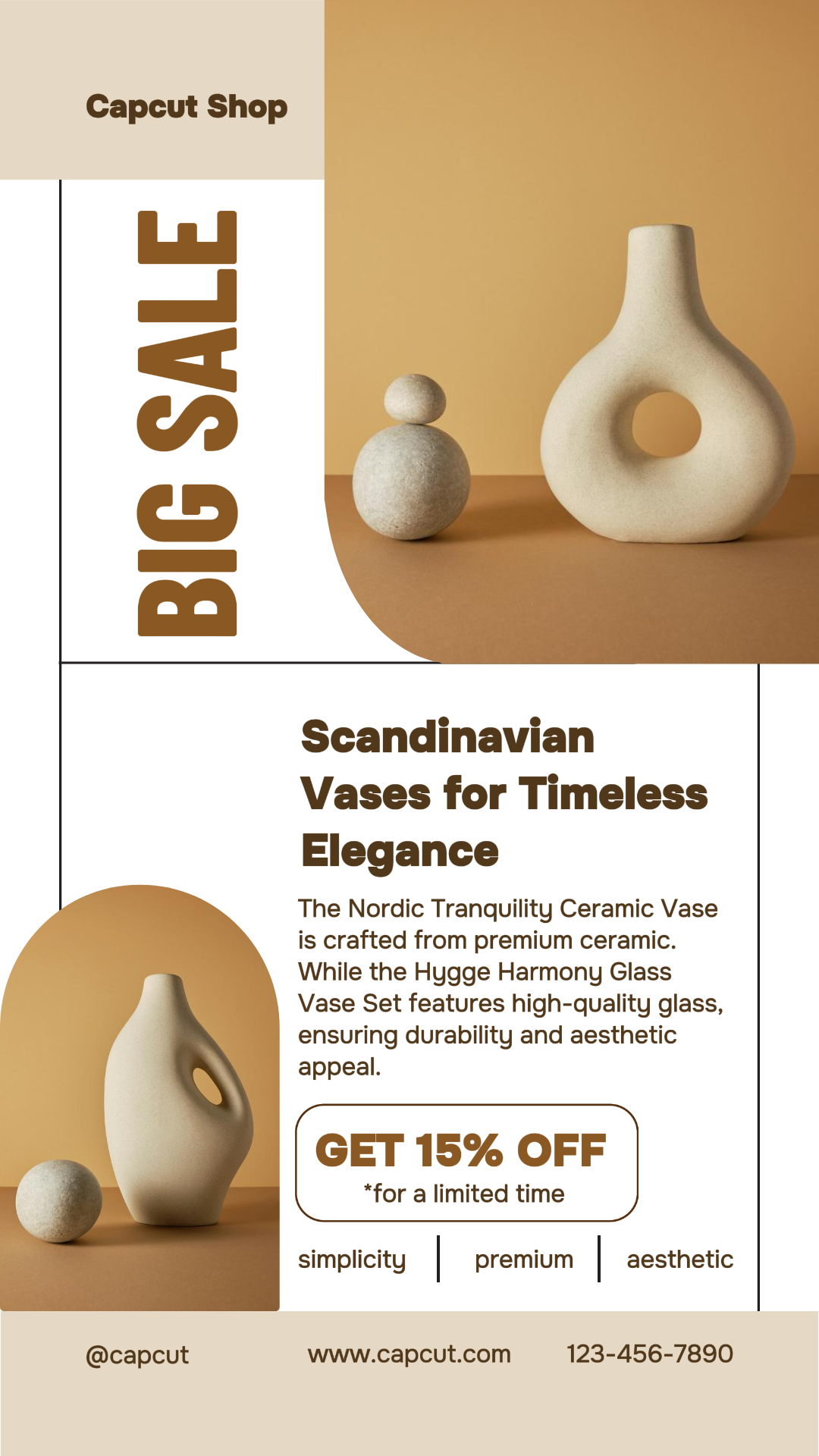 Furnitur Bunga Vas Skandinavia Promosi Gambar Produk Instagram Story