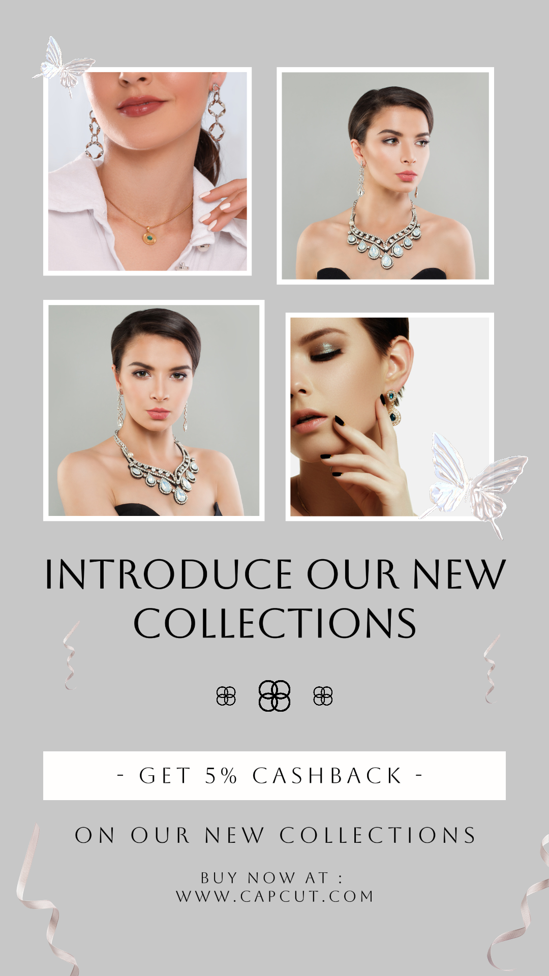 Collage minimalista Nueva joyería con descuento Tiktok Grey