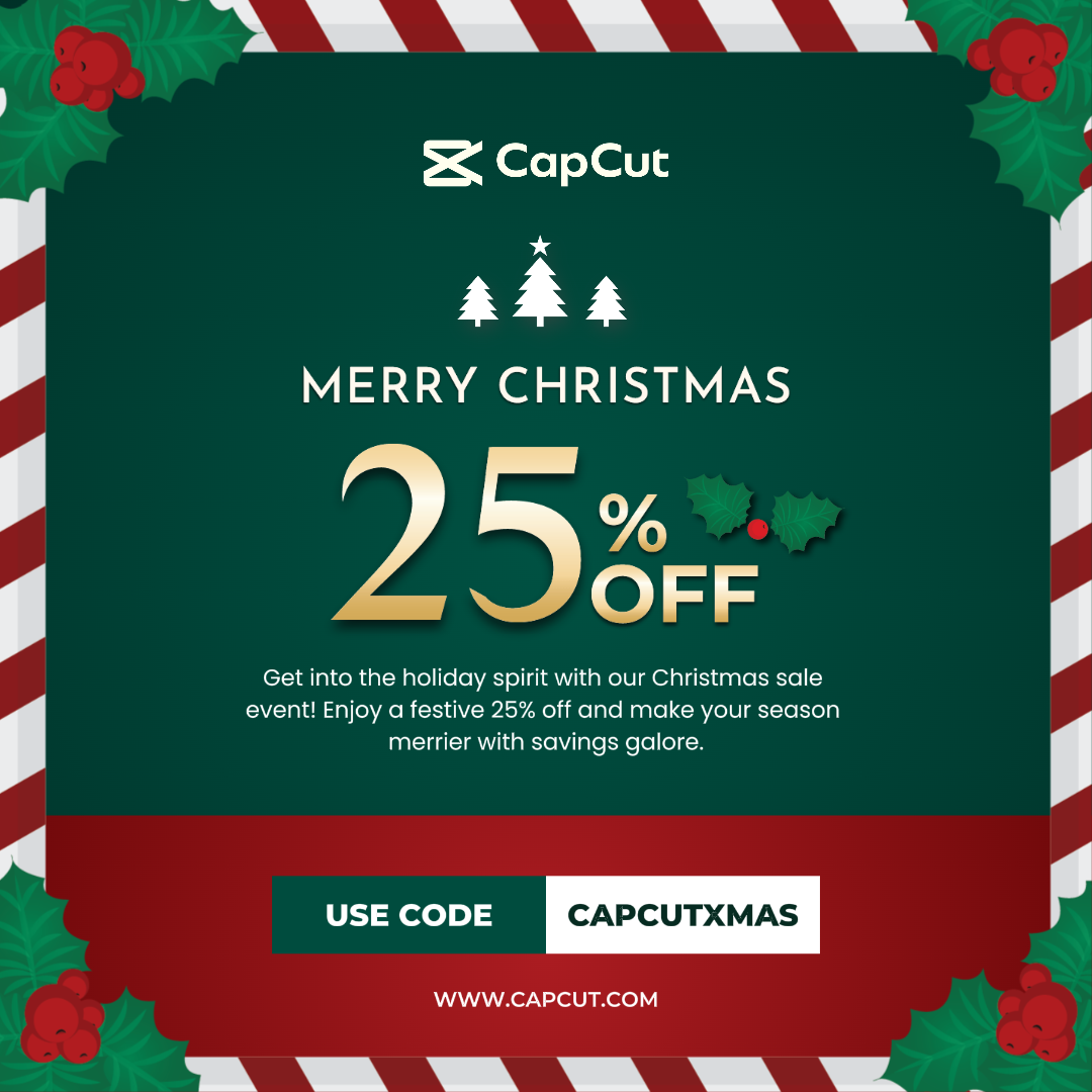 Vente Joyeux Noël 25 % de réduction sur l'affiche des médias sociaux