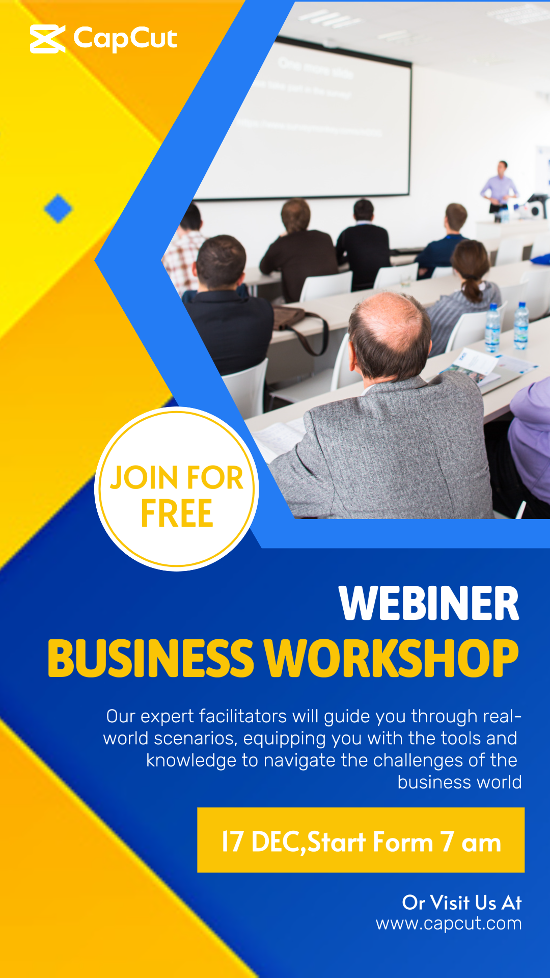 Business Workshop Instagram Story Blue Modern