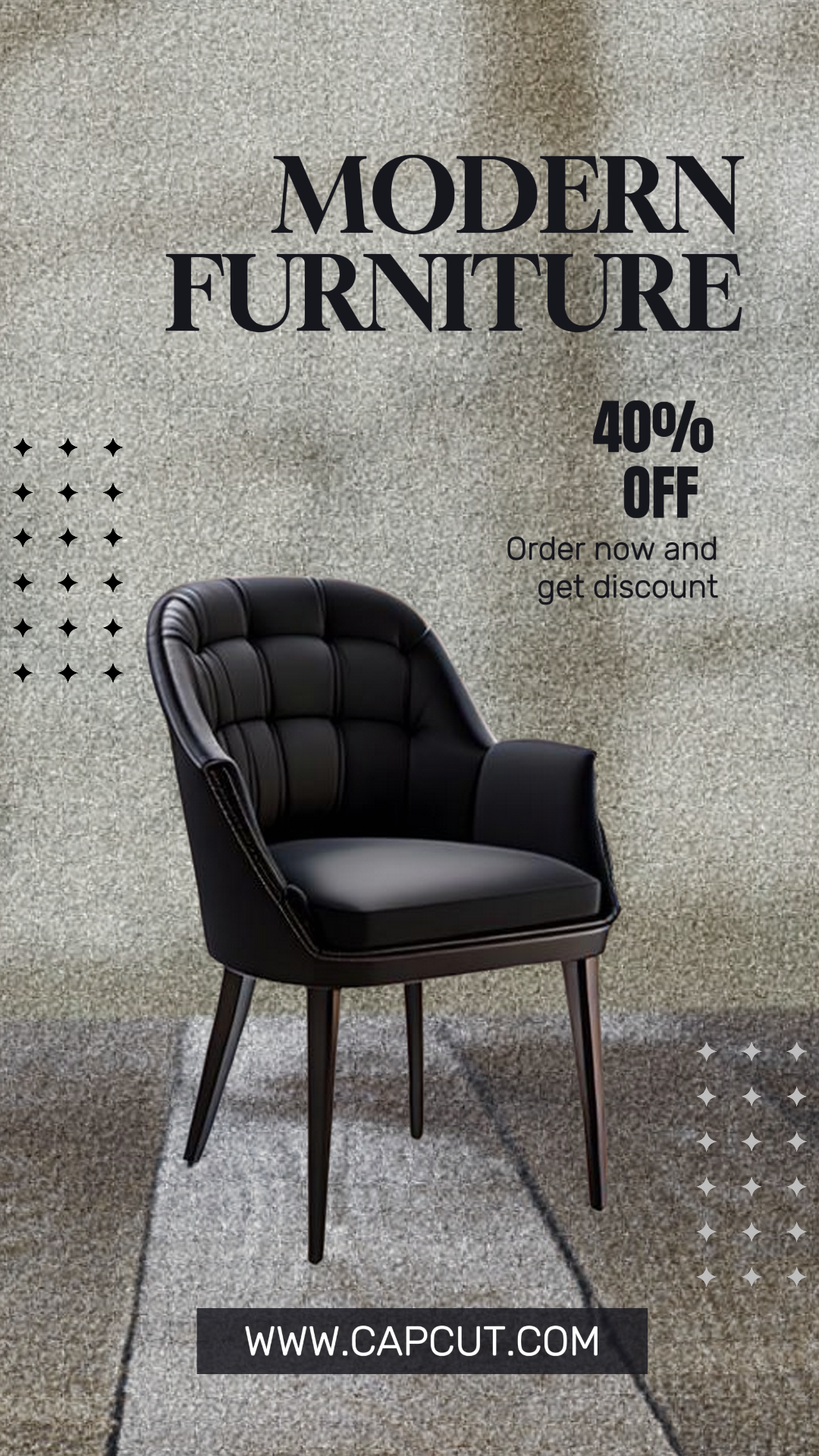 household marketing poster for instagram story black modern elegant style