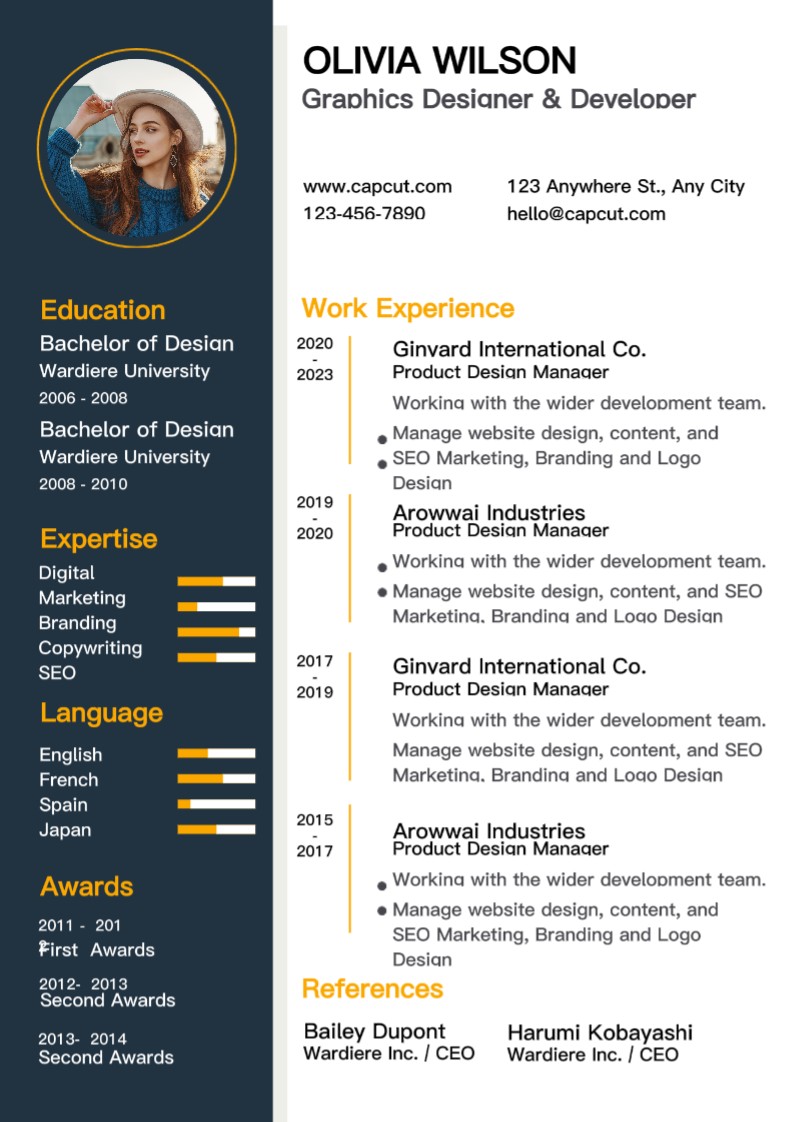 Resume Bisnis Graphics Designer