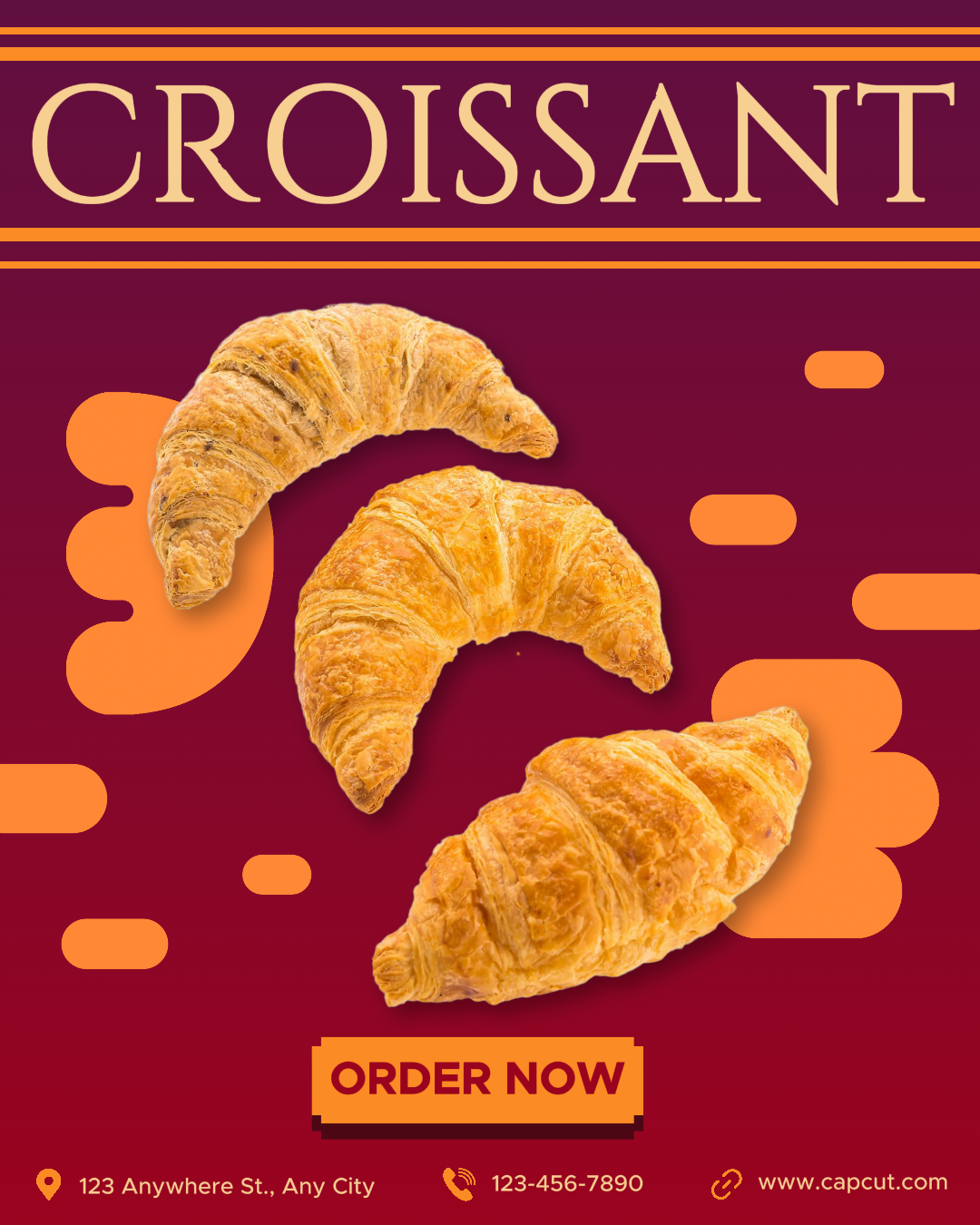 Croissant Food Promotion Poster