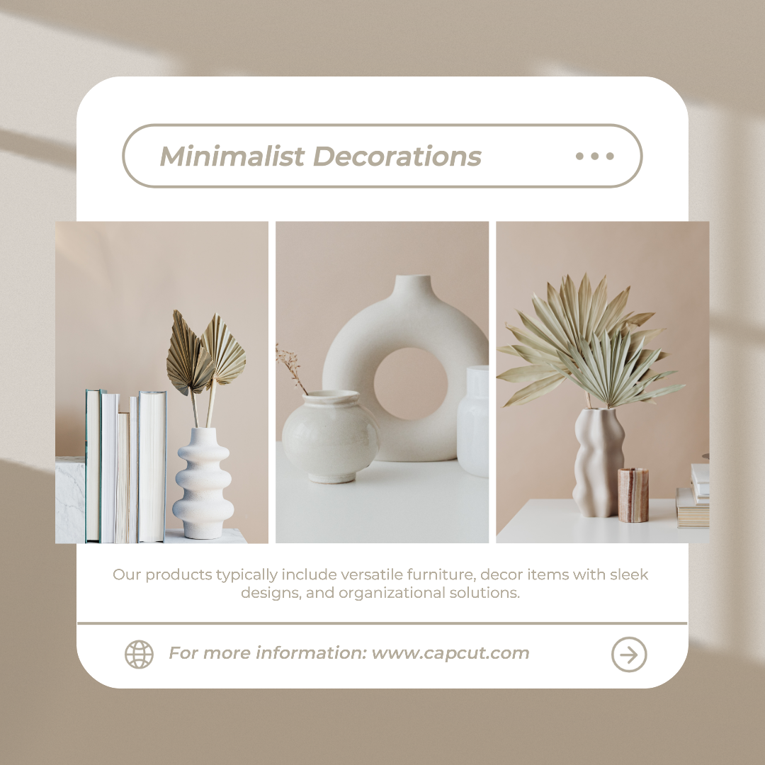 Collage minimalista - Marketing - IG Post - Hogar - Decoraciones minimalistas Marrón